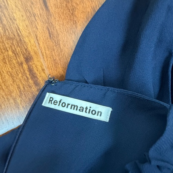 NWT Reformation Butterfly Midi Dress in Navy Blue Size 2 - Picture 10 of 11